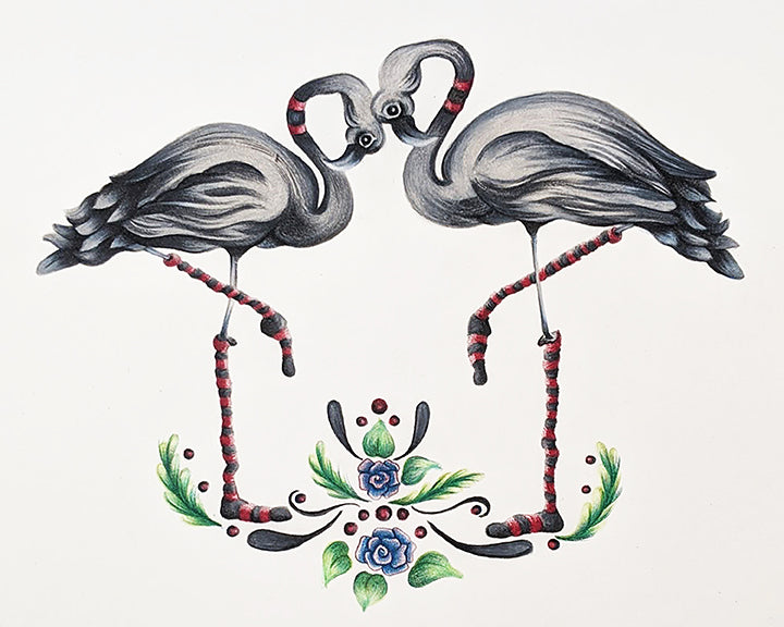 Flamingo Socks Note Cards