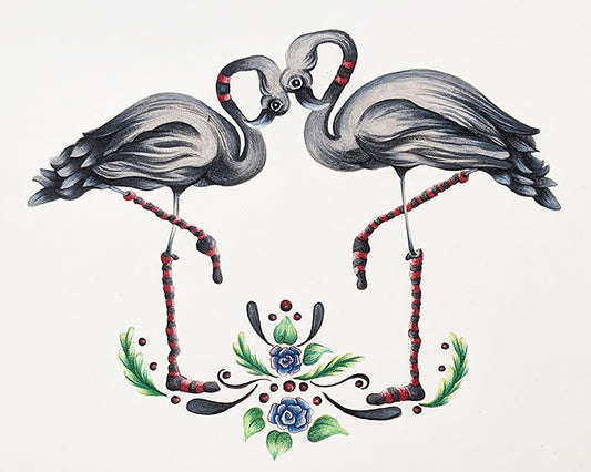 Flamingo Socks Note Cards